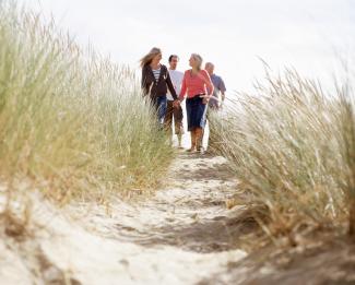 Group Walking on beach